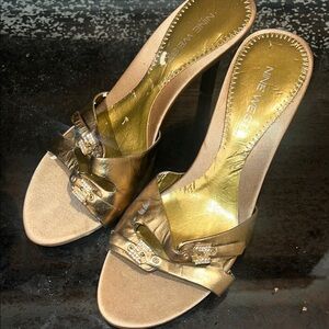 Nine West Metallic Gold Heels